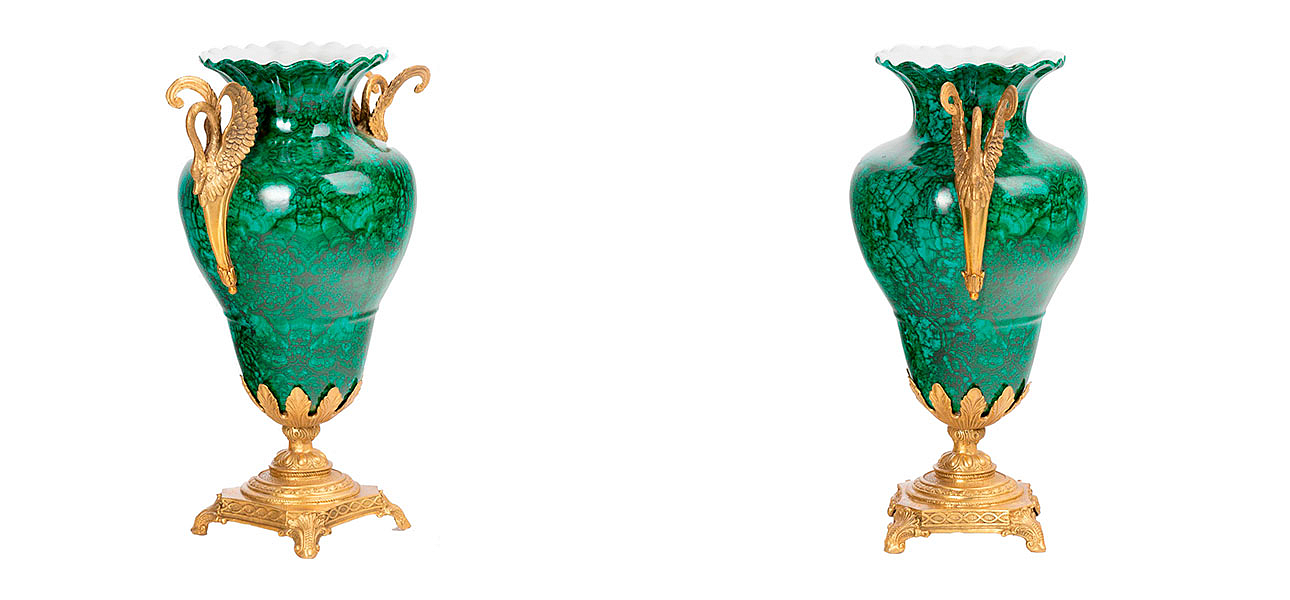 Ваза фарфоровая малахит Malachite - Loft-Concept в Грозном