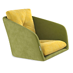Стул с мягкой обивкой из велюра и подъемно-поворотным механизмом на колесиках Mason Green and Yellow варинант исполнения - 2 | Loft Concept в Грозном
