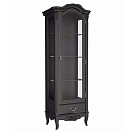 Витрина черная однодверная из массива бука с 4-мя полками и ящиком Black Provence варинант исполнения - 2 | Loft Concept в Грозном