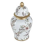 Ваза с нежным цветочным узором в пастельных тонах и крышкой с золотым акцентом Chinoiserie Ceramics варинант исполнения - 1 | Loft Concept в Грозном