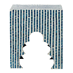 Приставной столик с инкрустацией раковинами устриц Bone Inlay варинант исполнения - 5 | Loft Concept в Грозном