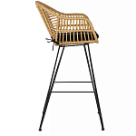 Стул барный с ротанговым плетением Half Bar Chair with Wicker с подлокотниками варинант исполнения - 3 | Loft Concept в Грозном