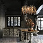 Люстра круглая подвесная с металлическими дугами и длинными цепочками 80 см Atlantis Chain варинант исполнения - 9 | Loft Concept в Грозном