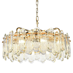 Люстра подвесная круглая с хрустальными овальными подвесками Harmonica варинант исполнения - 1 | Loft Concept в Грозном