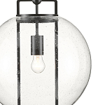 Подвесной светильник в форме шара из прозрачного стекла на линейном черном каркасе  Glass Ball with Seeds варинант исполнения - 1 | Loft Concept в Грозном