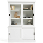 Витрина с раздвижными дверцами Wells Glass Showcase White варинант исполнения - 2 | Loft Concept в Грозном