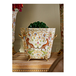 Кашпо с растительным и животным орнаментом на бронзовых ножках Turquoise Blooming Garden варинант исполнения - 4 | Loft Concept в Грозном