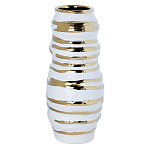 Ваза белая с рельефной поверхностью и золотыми полосами Vase Beehive варинант исполнения - 2 | Loft Concept в Грозном