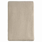 Плед из шерсти бежевого цвета с бахромой Waffle Comfort варинант исполнения - 1 | Loft Concept в Грозном