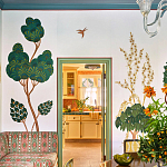 Обои с вышивкой ручной работы Mughal Trees Original colourway on linen варинант исполнения - 7 | Loft Concept в Грозном