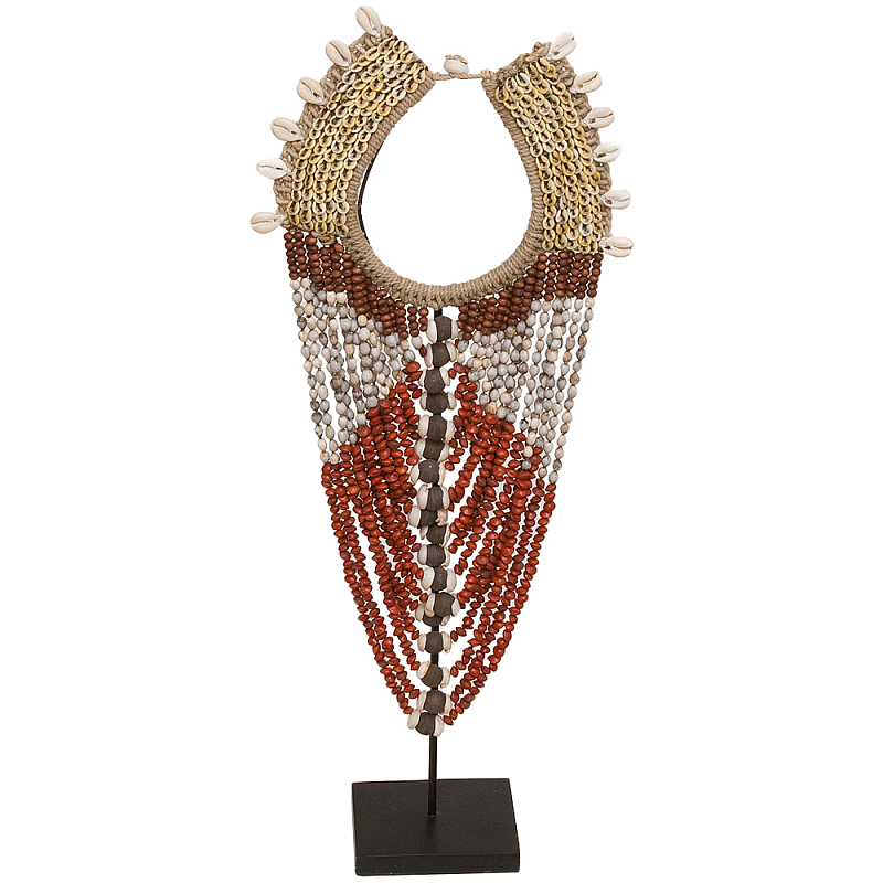 Этническое длинное ожерелье из бус и ракушек Aboriginal Long Necklace Red Beige Бежевый Красный Коричневый Этническое длинное ожерелье из бус и ракушек Aboriginal Long Necklace Red Beige Бежевый Красный Коричневый в Грозном | Loft Concept