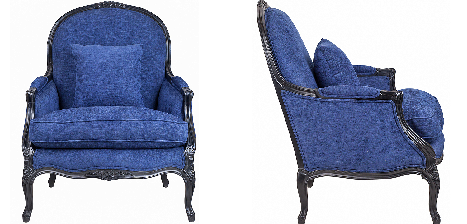 Кресло Bernard Armchair blue Кресло Bernard Armchair blue - Loft-Concept в Грозном
