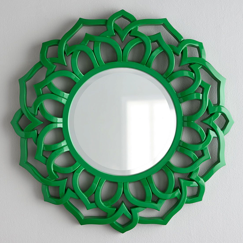 Зеркало круглое в ажурной зеленой раме Green Floral Pattern Зеленый Зеркало круглое в ажурной зеленой раме Green Floral Pattern Зеленый в Грозном | Loft Concept