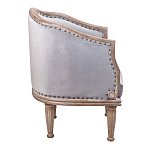 Кресло низкое с мягкой обивкой из велюра на 4-х деревянных ножках Emile Armchair grey варинант исполнения - 2 | Loft Concept в Грозном