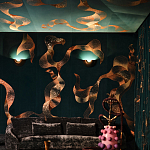 Обои с вышивкой ручной работы Plume Original colourway on velvet варинант исполнения - 2 | Loft Concept в Грозном