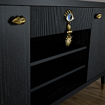 Комод-буфет Elsa Dreams Black с открытыми полками   варинант исполнения - 4 | Loft Concept в Грозном