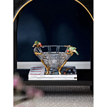 Чаша из прозрачного стекла на бронзовых ножках с фигурками попугаев Eden Garden варинант исполнения - 2 | Loft Concept в Грозном