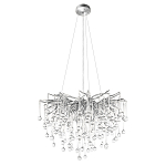 Люстра подвесная с прозрачными стеклянными подвесками в форме капель Диаметр 60 см Droplet Chandelier варинант исполнения - 10 | Loft Concept в Грозном