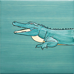 Плитка с узором Крокодил байдарочник варинант исполнения - 3 | Loft Concept в Грозном