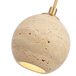 Подвесной светильник с шарообразным плафоном из травертина Shaw Marble Lighting варинант исполнения - 3 | Loft Concept в Грозном