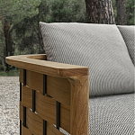 Дизайнерский уличный диван из массива дерева с плетеной спинкой PALINFRASCA Sofa варинант исполнения - 9 | Loft Concept в Грозном