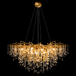 Люстра подвесная с прозрачными стеклянными подвесками в форме капель Диаметр 100 см Droplet Chandelier варинант исполнения - 3 | Loft Concept в Грозном