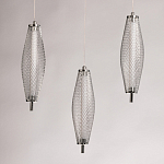 Люстра круглая каскадня с 5-ю плафонами из металлической сетки Mesh Lampshade Lighting варинант исполнения - 6 | Loft Concept в Грозном