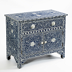 Комод инкрустация костью ORIENTAL Indian синий орнамент варинант исполнения - 3 | Loft Concept в Грозном