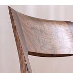 Стул деревянный с мягким сиденьем из черной натуральной кожи Moon Walnut Furniture варинант исполнения - 6 | Loft Concept в Грозном