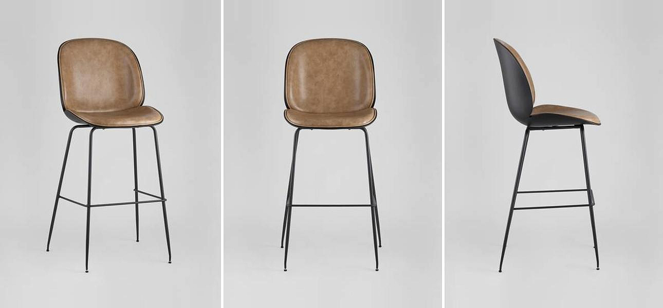 Стул Барный Винтажная Коричневыя Экокожа Vendramin Bar Chair Стул Барный Винтажная Коричневыя Экокожа Vendramin Bar Chair - Loft-Concept в Грозном