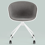 Офисное кресло из пластика с мягким сиденьем Eggshell Grey варинант исполнения - 3 | Loft Concept в Грозном