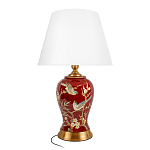 Настольная лампа бордовая с изображением птиц Slip Away варинант исполнения - 1 | Loft Concept в Грозном