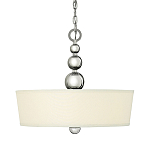 Люстра подвесная с белым тканевым цилиндрическим абажуром и декоративными шарами Hinkley варинант исполнения - 1 | Loft Concept в Грозном