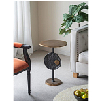 Столик приставной с абстрактным основанием и акцентом в виде золотистого диска Heavenly Space варинант исполнения - 9 | Loft Concept в Грозном