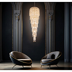 Люстра многоярусная каскадная с хрустальными подвесками Roul Crystal Light варинант исполнения - 8 | Loft Concept в Грозном