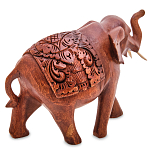 Статуэтка из дерева суар в виде слона в традиционном облачении Elephant in blanket варинант исполнения - 2 | Loft Concept в Грозном