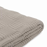Плед из хлопка рельефной вязки бежево-серого цвета Waffle Comfort варинант исполнения - 2 | Loft Concept в Грозном