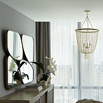 Зеркало в ассиметричной раме золотистого цвета Chaotic варинант исполнения - 4 | Loft Concept в Грозном