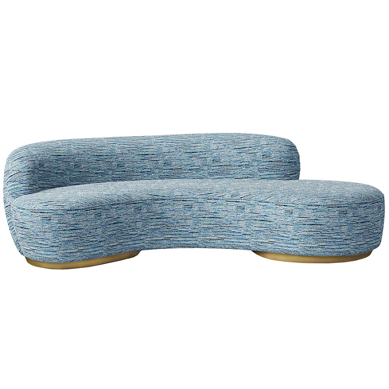 Диван Gold River Голубой Белый Латунь в Грозном | Loft Concept 