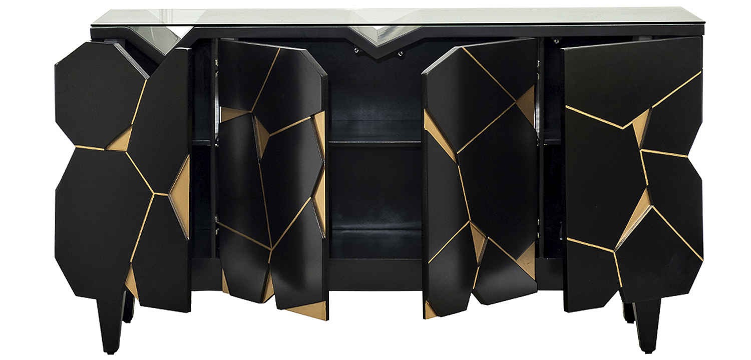 Комод геометрический декор Mosaik Chest of drawers Черный Комод геометрический декор Mosaik Chest of drawers Черный - Loft-Concept в Грозном