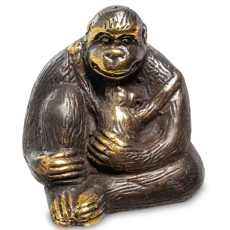 Статуэтка из бронзы в виде обезьяны Animals Bronze Бронзовый Винтажный голубой в Грозном | Loft Concept 