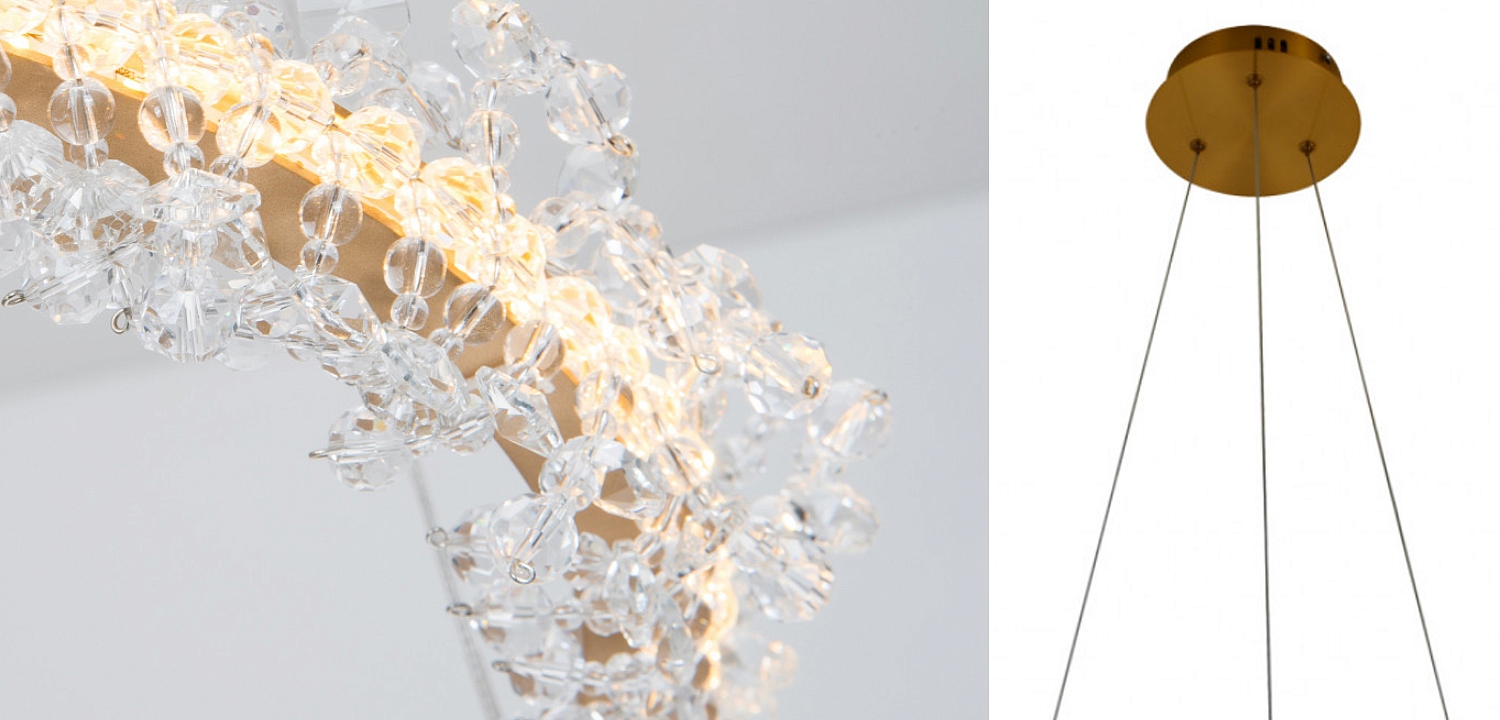 Crystal round chandelier Светильник Кольцо из Хрусталя Crystal round chandelier Светильник Кольцо из Хрусталя - Loft-Concept в Грозном