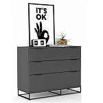 Комод цвета графит с 3-мя ящиками Strict Lines  варинант исполнения - 2 | Loft Concept в Грозном