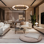 Люстра в форме кольца с золотым декором Warm Heavenly Light варинант исполнения - 7 | Loft Concept в Грозном