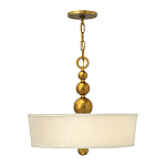 Люстра подвесная с белым тканевым цилиндрическим абажуром и декоративными шарами Hinkley варинант исполнения - 8 | Loft Concept в Грозном