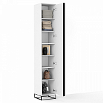 Шкаф-пенал белый с зеркальной дверцей Strict Lines варинант исполнения - 3 | Loft Concept в Грозном