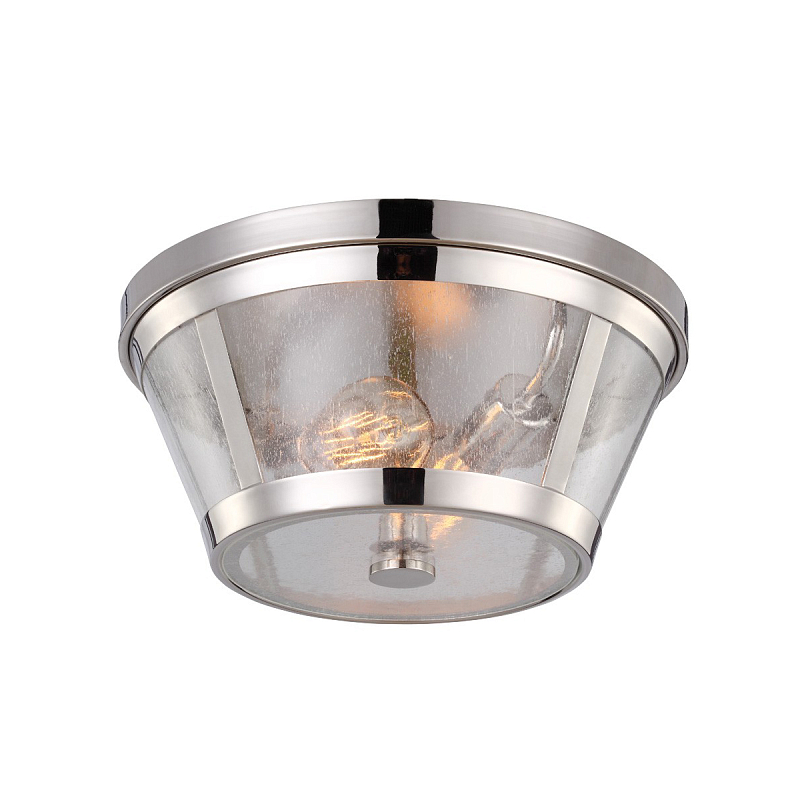 Потолочный светильник с плафоном из прозрачного пузырькового стекла Feiss Никель Прозрачное Стекло в Грозном | Loft Concept 