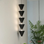 Подвесной светильник светодиодный в виде ряда черных металлических конусов  Herringbone варинант исполнения - 3 | Loft Concept в Грозном