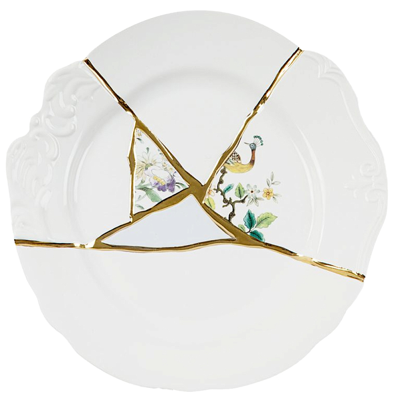 Тарелка Seletti Kintsugi Белый Золотой Тарелка Seletti Kintsugi Белый Золотой в Грозном | Loft Concept