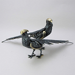 Статуэтка бронзовая пара Фазаны синие Bronze Birds варинант исполнения - 1 | Loft Concept в Грозном